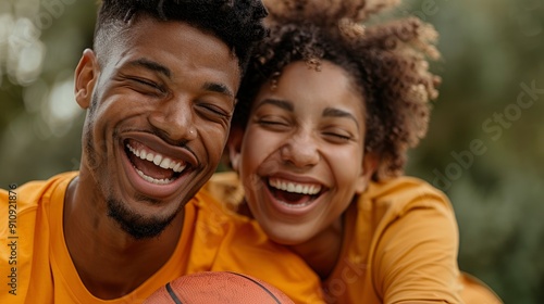 A Young African American Couple Playing Basketball, Sharing A Joyful Moment, Wallpaper Pictures, Background Hd