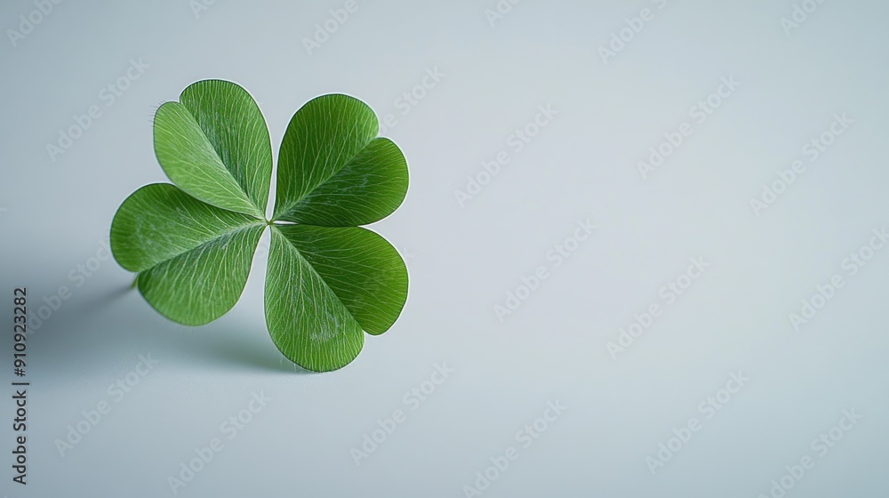 Four Leaf Clover On Table Four Leaf Clover On Table