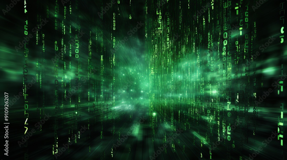 Futuristic falling Binary Code Background Futuristic falling Binary Code Background