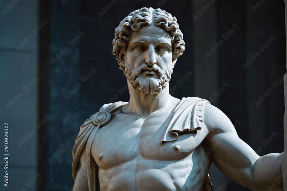 Obraz premium Stoic greek philosopher thinking statue