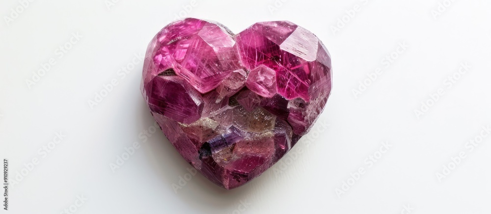 A lovely tourmaline stone heart displayed on a white background perfect for a Valentine s Day greeting card with a generous copy space image available for personal messages A lovely tourmaline stone heart displayed on a white background perfect for a Valentine s Day greeting card with a generous copy space image available for personal messages