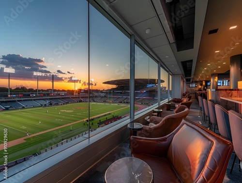 Wallpaper Mural Sunset View from Luxurious VIP Lounge at Sports Stadium Torontodigital.ca