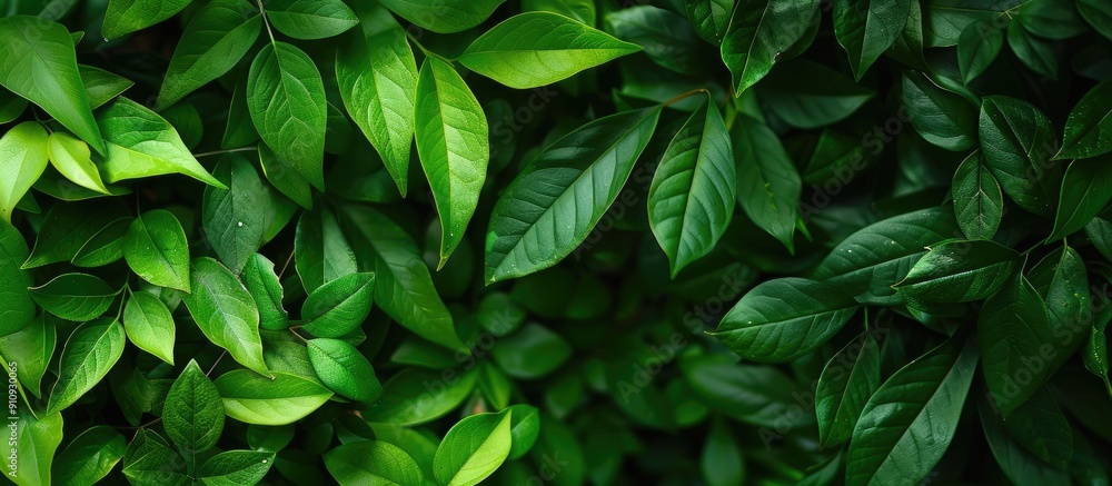 Green foliage provides a backdrop with space for text or images in the foreground. Creative banner. Copyspace image Green foliage provides a backdrop with space for text or images in the foreground. Creative banner. Copyspace image