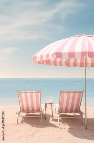 lounge chairs on the beach