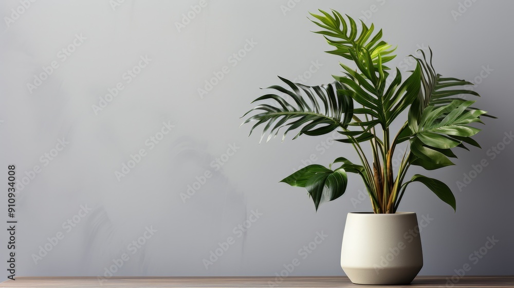 Monstera potted plants against different colored walls. Monstera potted plants against different colored walls.