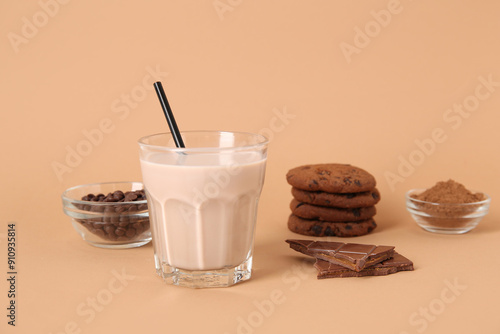 Chocolate milkshake with co...
