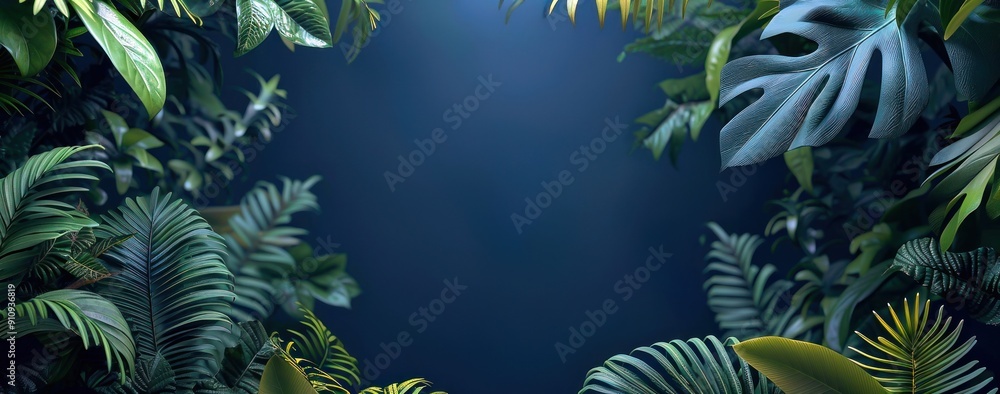 Arrière-plan 3D avec plantes, feuilles et feuillages, un éclairage doux et des ombres légères, composition créant une atmosphère sereine pour la présentation d'un produit ou d'un texte promotionnel. Arrière-plan 3D avec plantes, feuilles et feuillages, un éclairage doux et des ombres légères, composition créant une atmosphère sereine pour la présentation d'un produit ou d'un texte promotionnel.