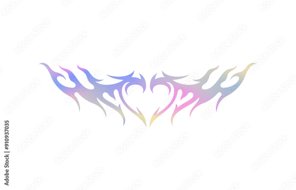 Y2k metal gradient holographic fire flame heart icon vector flat illustration. Psychedelic elegant aesthetic tribal love silhouette pink neon rainbow spectrum love romantic shape t shirt print Y2k metal gradient holographic fire flame heart icon vector flat illustration. Psychedelic elegant aesthetic tribal love silhouette pink neon rainbow spectrum love romantic shape t shirt print