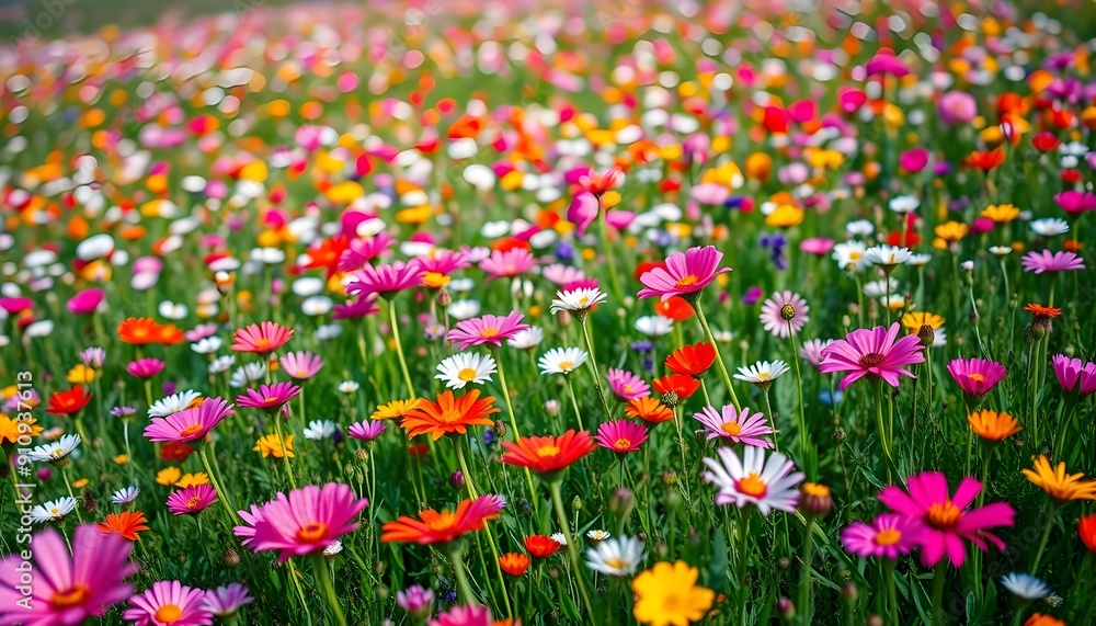 Vibrant Flower Field in Full Bloom Vibrant Flower Field in Full Bloom