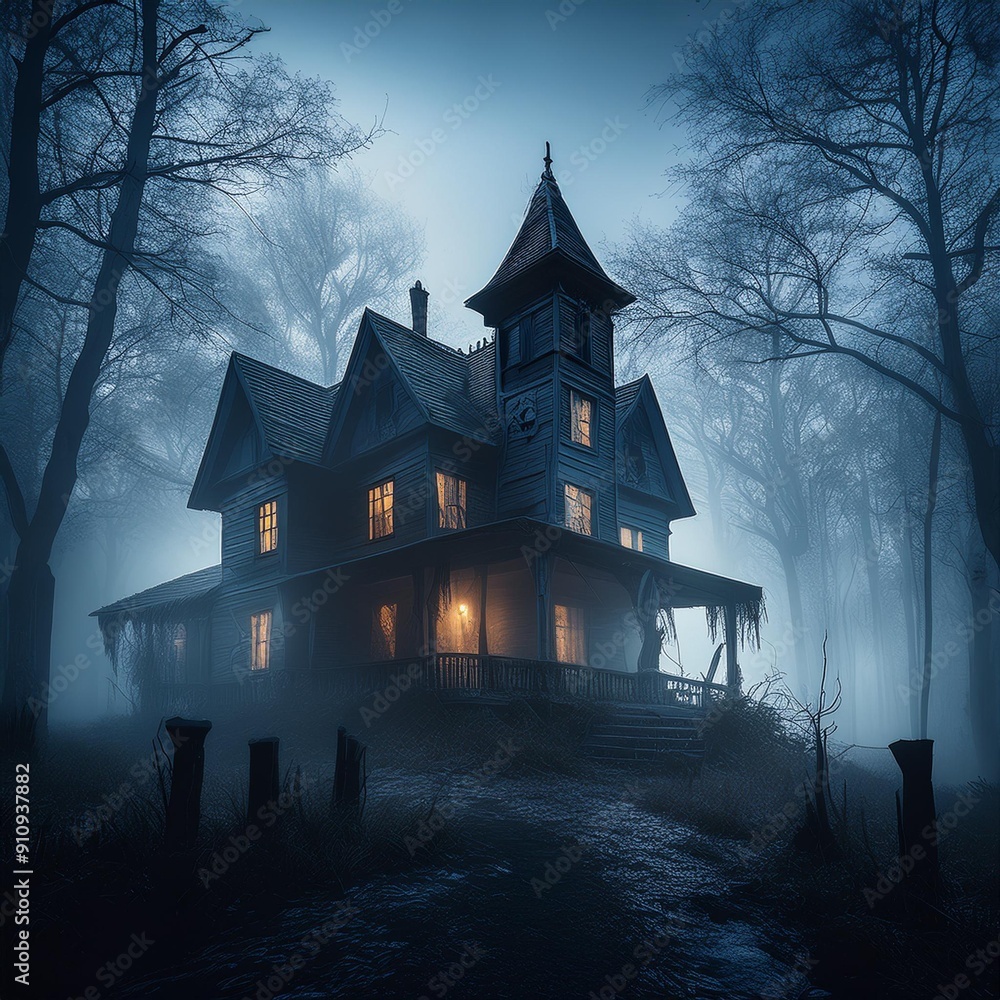 A desolate and haunted house. A desolate and haunted house.
