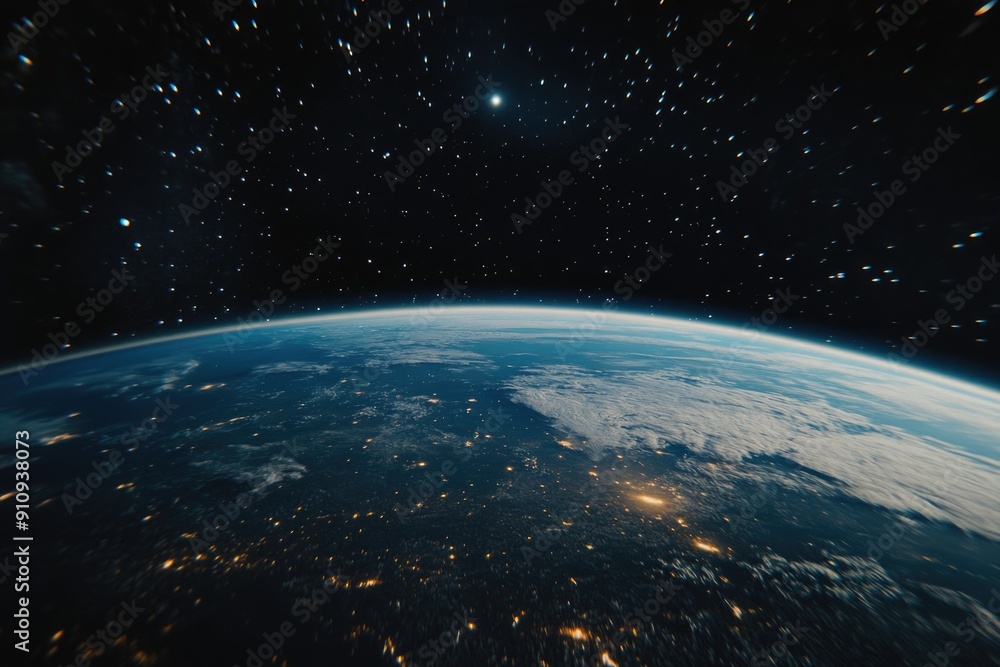 Obraz premium Earth from Space at Night