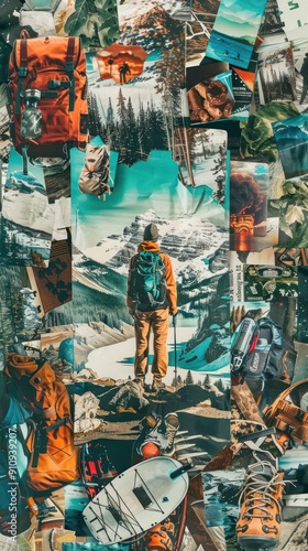 Collage of a Mountain Climber and Nature Images