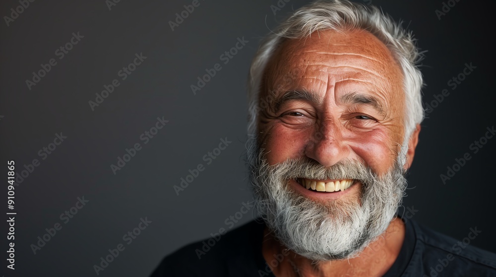 Handsome 50s midage man with a neatly trimmed beard, laughing and smiling Mature old gentleman closeup portrait Healthy face skin care Handsome 50s midage man with a neatly trimmed beard, laughing and smiling Mature old gentleman closeup portrait Healthy face skin care