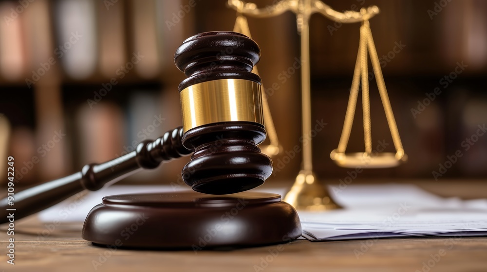 Family Law Attorney with legal paperwork and a gavel Judge s hand banging the gavel in a family court Family Law Attorney with legal paperwork and a gavel Judge s hand banging the gavel in a family court