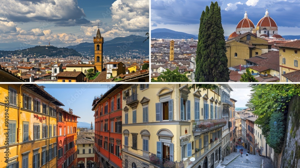 Fototapeta premium A Picturesque Collage of Florence, Italy