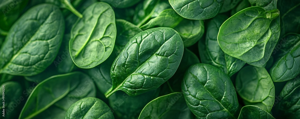 Obraz premium Leafy spinach packed with antioxidants helping to fight free radicals perfect for a healthy diet