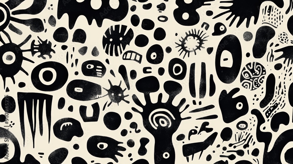 Flat scan of paper with black magic marker doodles, abstract and fun, flat scan of doodles on paper with black magic marker Flat scan of paper with black magic marker doodles, abstract and fun, flat scan of doodles on paper with black magic marker