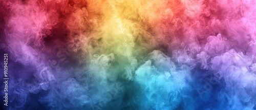 Vibrant rainbow-colored smoke fills the frame, creating a dynamic and colorful abstract background perfect for creative projects and design elements.