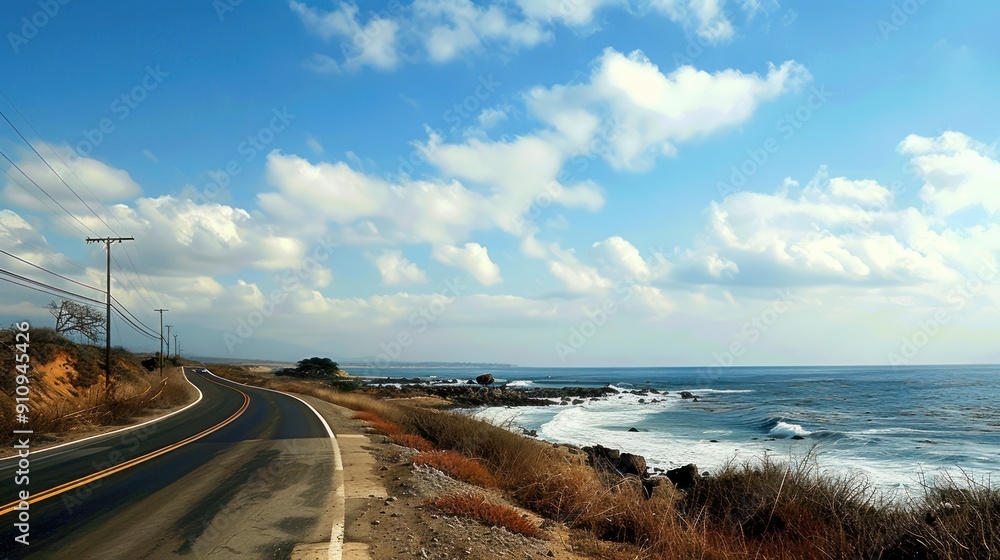 Coastal Highway with a View of the Ocean Coastal Highway with a View of the Ocean