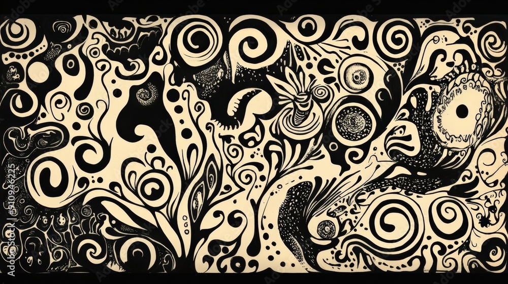 Doodles in black magic marker on paper, flat scan, abstract and fun, flat scan of doodles on paper with black magic marker Doodles in black magic marker on paper, flat scan, abstract and fun, flat scan of doodles on paper with black magic marker