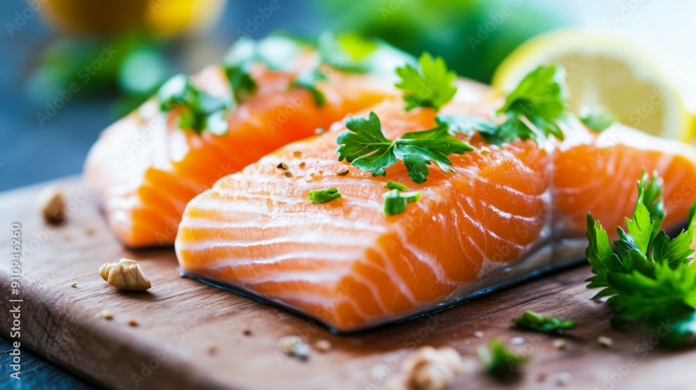 Fresh Salmon Fillets with Parsley and Lemon Fresh Salmon Fillets with Parsley and Lemon