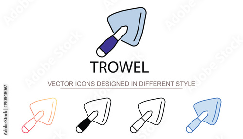 Trowel icon design with white background stock illustration