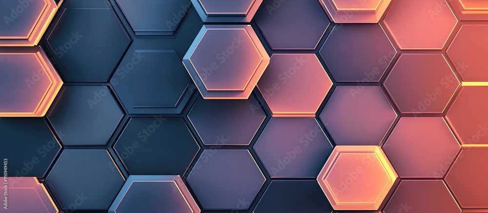Abstract geometric illustration featuring a hexagonal pattern Versatile design concept suitable for technology medical or scientific applications Abstract geometric illustration featuring a hexagonal pattern Versatile design concept suitable for technology medical or scientific applications