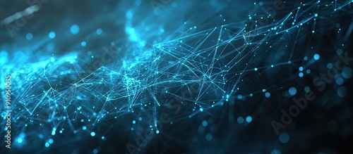 Futuristic Abstract Blue Plexus Technology Background