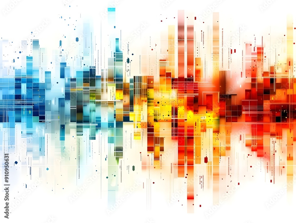 Abstract Geometric Pattern with Blue, Orange, and Red Colors. Abstract Geometric Pattern with Blue, Orange, and Red Colors.