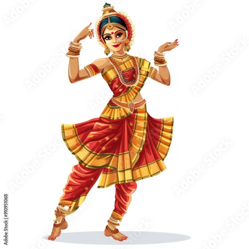 Indian Classical Dancer in Traditional Attire photo