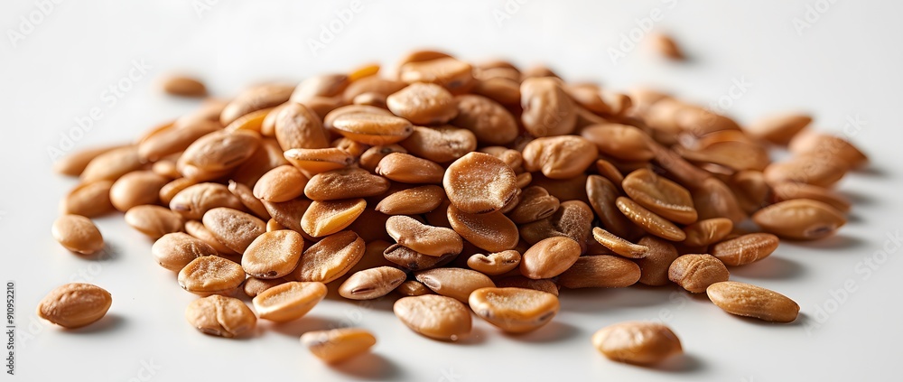 Pile of Watermelon Seeds. A close-up shot of a pile of watermelon seeds on a white background. Pile of Watermelon Seeds. A close-up shot of a pile of watermelon seeds on a white background.