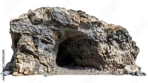 Big empty cave with cut out entrance clip art