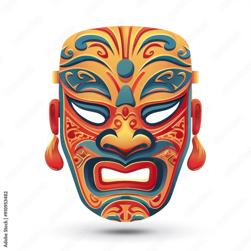 Ornate Traditional Mask with Intricate Patterns