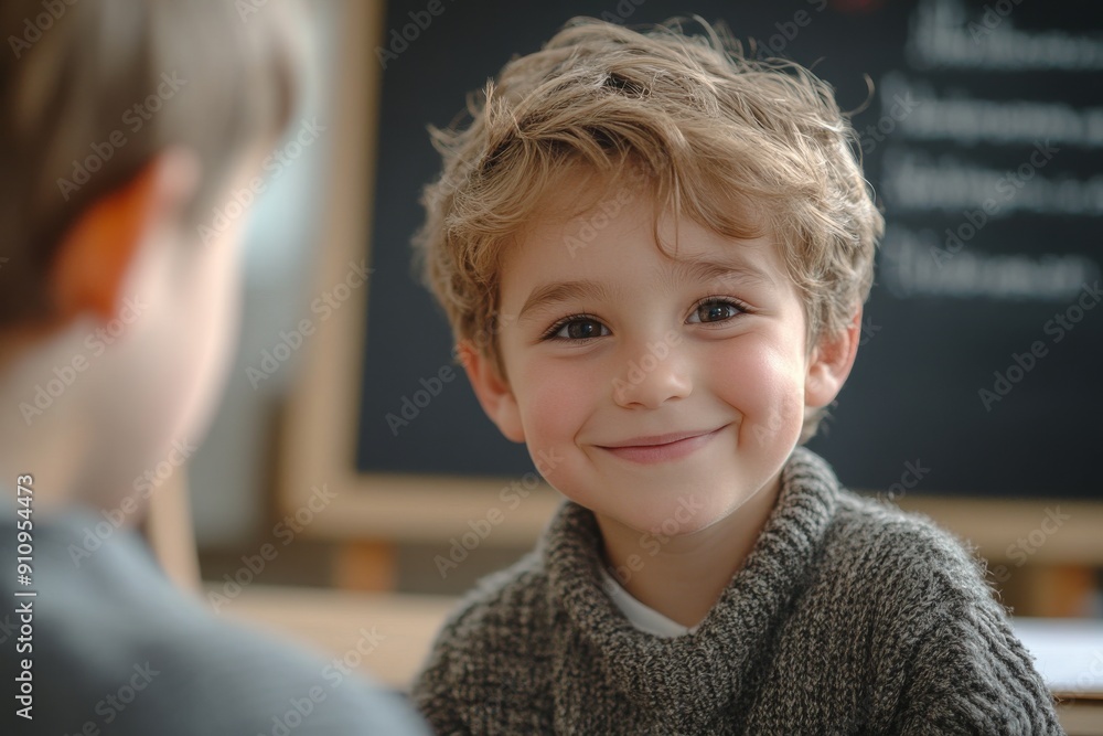 A young boy with a charming smile looks directly at the viewer, his bright eyes capturing a sense of curiosity and wonder. The image evokes feelings of warmth, trust, and childhood innocence. A young boy with a charming smile looks directly at the viewer, his bright eyes capturing a sense of curiosity and wonder. The image evokes feelings of warmth, trust, and childhood innocence.