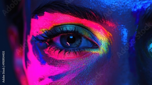 Person with neon makeup