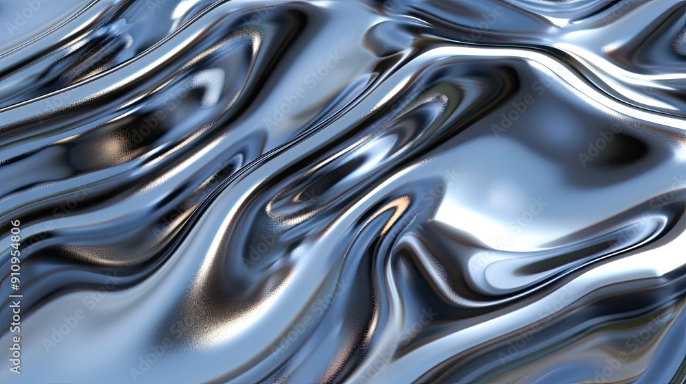 Smooth flowing liquid metal surface with a glossy finish Smooth flowing liquid metal surface with a glossy finish