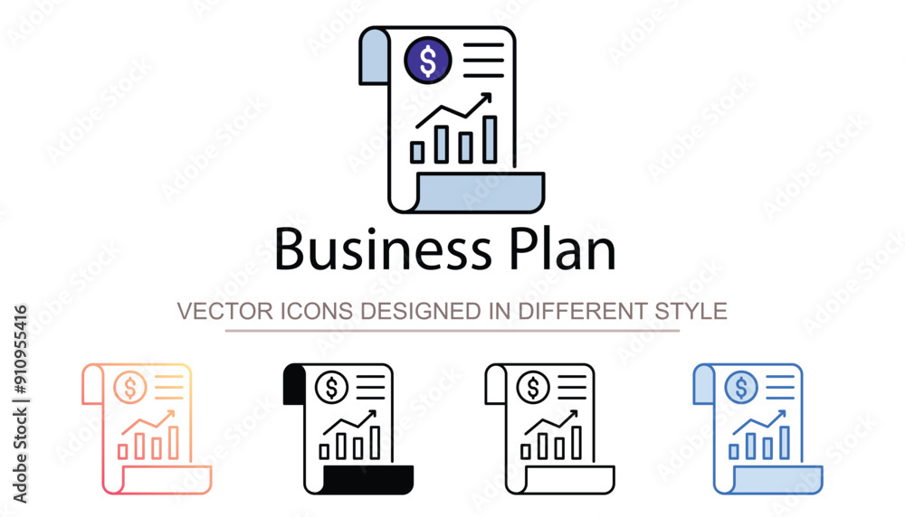 Business Plan icon design with white background stock illustration Business Plan icon design with white background stock illustration