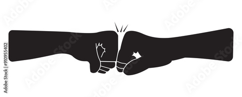 two bumping fist finger. Team work, partnership, friendship, friends, spirit hands gesture, people doing a fist bump, art vector illustration.