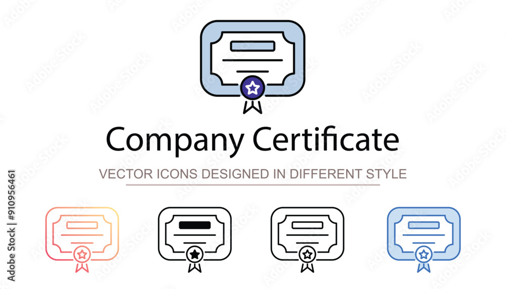 Company Certificate icon design with white background stock illustration Company Certificate icon design with white background stock illustration