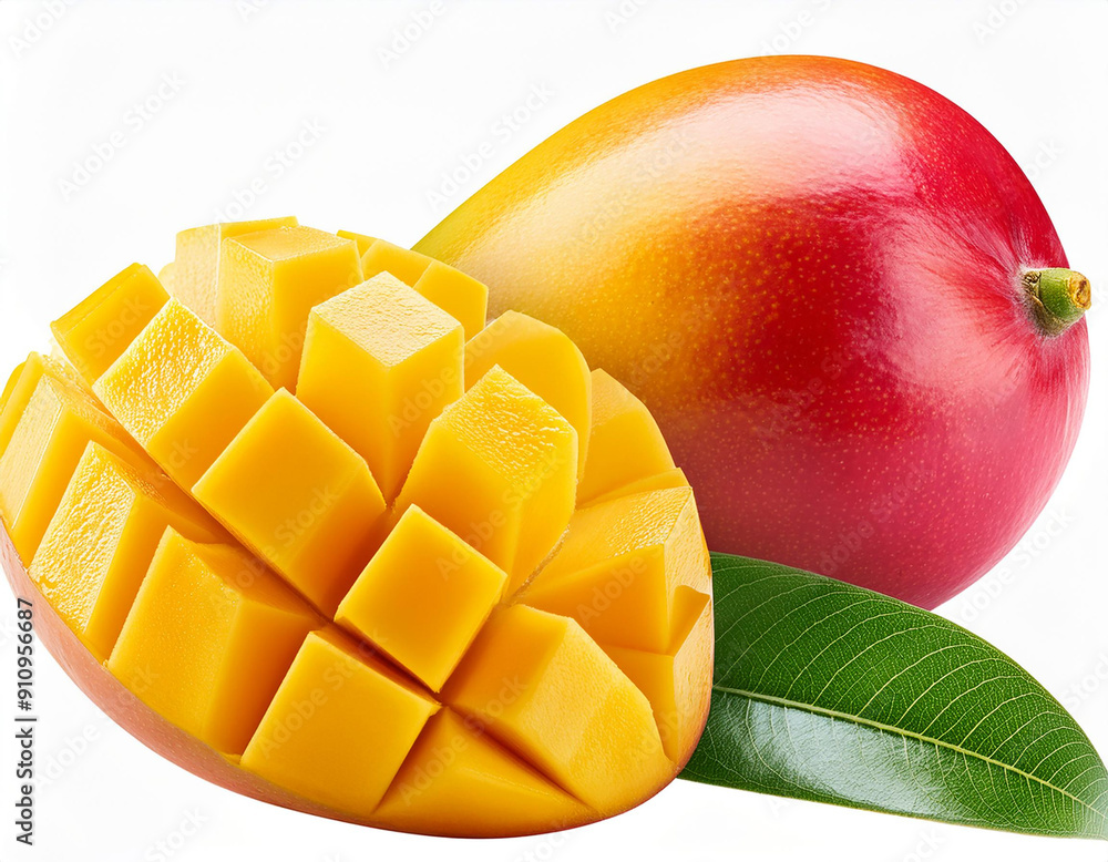 Cut out delicious mango fruits. utilizing generative artificial intelligence Cut out delicious mango fruits. utilizing generative artificial intelligence