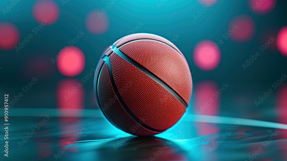 A Basketball Ball Laying On A Bright Glowing Line Template Background, Ready For Design, Wallpaper Pictures, Background Hd A Basketball Ball Laying On A Bright Glowing Line Template Background, Ready For Design, Wallpaper Pictures, Background Hd