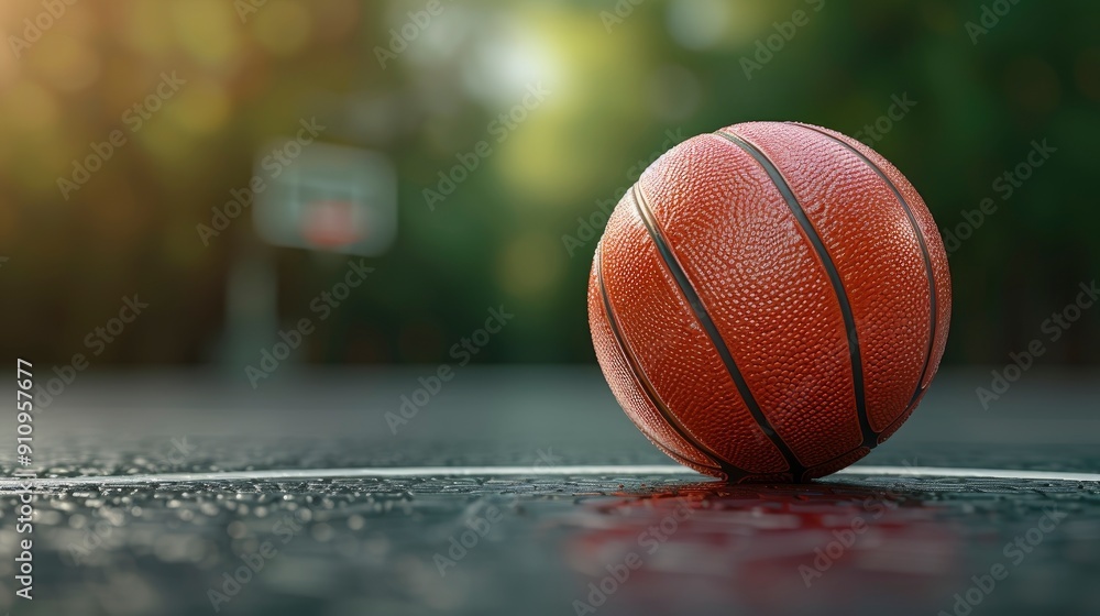 A Basketball Ball On A Public Playing Court During Golden Hour, Creating A Warm, Serene Atmosphere, Wallpaper Pictures, Background Hd A Basketball Ball On A Public Playing Court During Golden Hour, Creating A Warm, Serene Atmosphere, Wallpaper Pictures, Background Hd