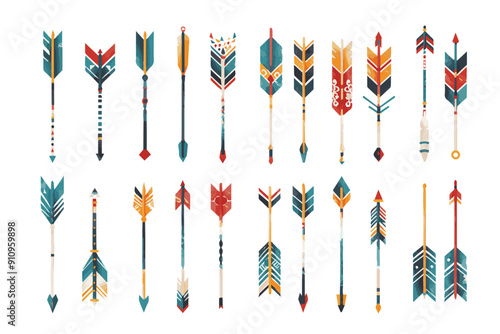 Collection of stylized arrows with various geometric designs