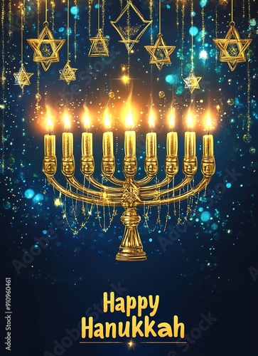 Happy Hanukkah.Festive of lights.vector