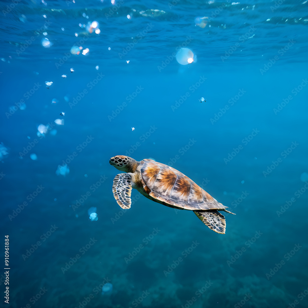 sea turtle swimming in the sea