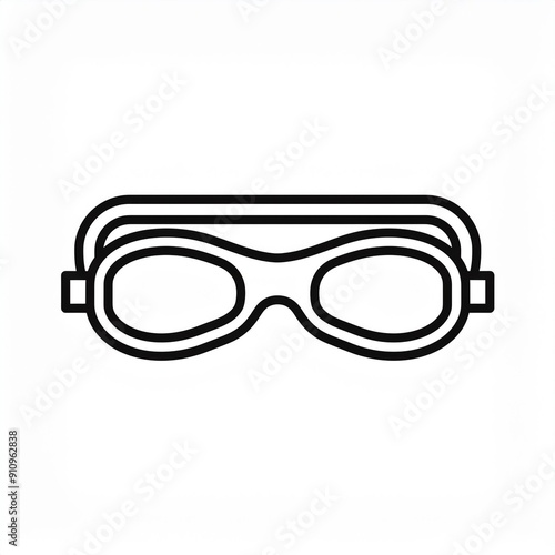 swimming glasses black icon isolated on white