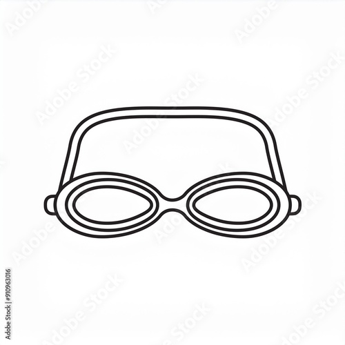 swimming glasses black icon isolated on white