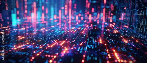 circuit abstract technology background with investment graph