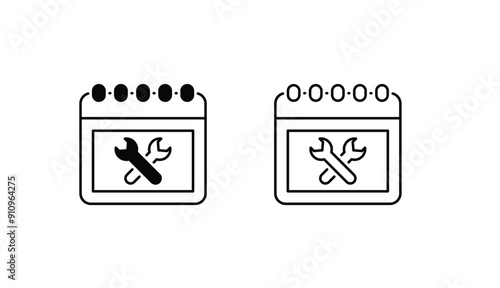 Schedule maintenance icon design with white background stock illustration