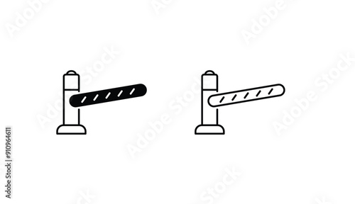 Road Barrier icon design with white background stock illustration